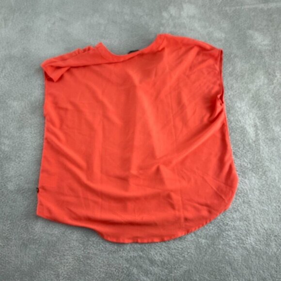 Banana Republic Womens Coral V-Neck Blouse Size L 100% Polyester1733 - Picture 2 of 8
